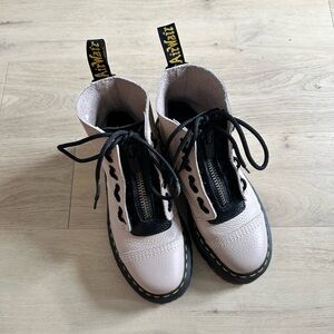 Dr. Martens Taupe Boots with Black Laces
